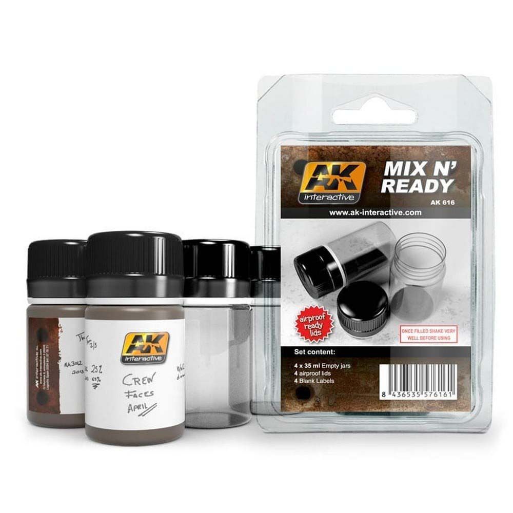 AK Interactive Mix N Ready (4 empty jars with labels)