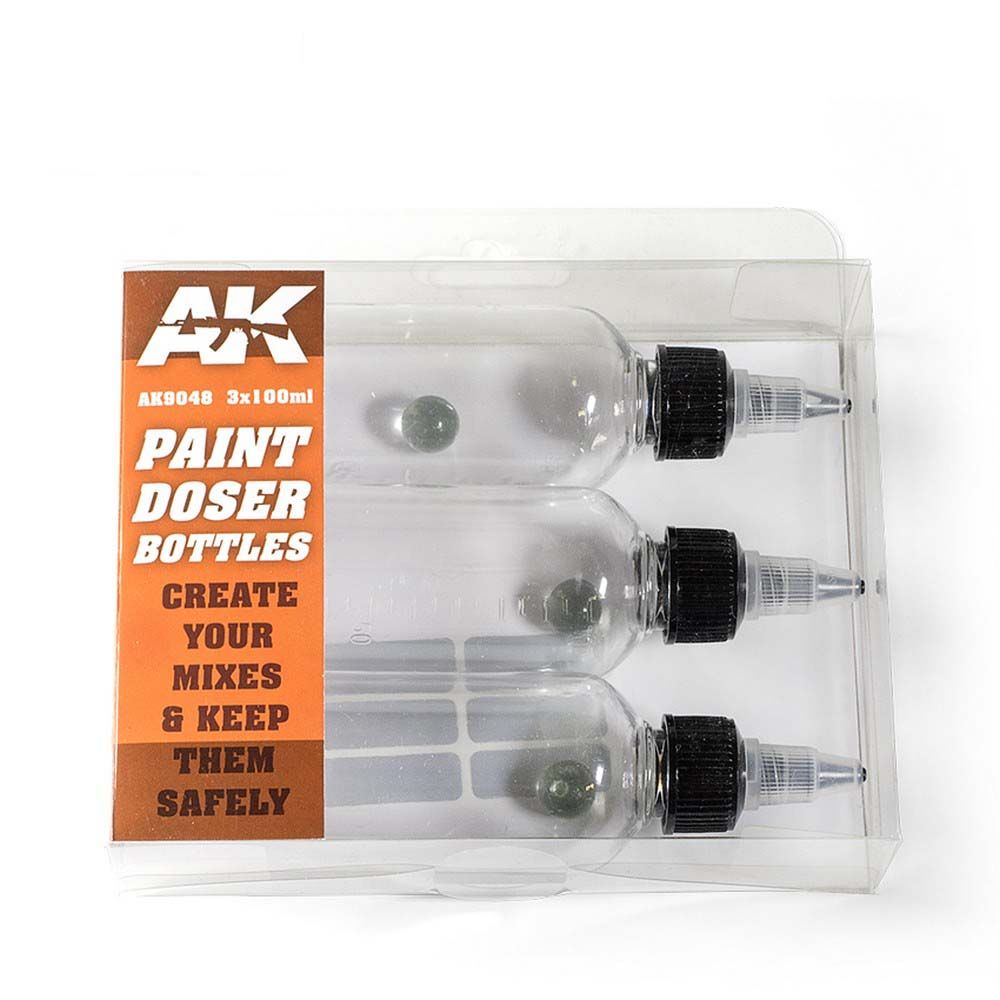 AK Interactive Paint Doser Bottles (3 x 100ml)