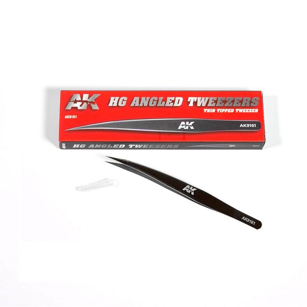 AK Interactive HG Angled Tweezers 01 (Thin Tipped)