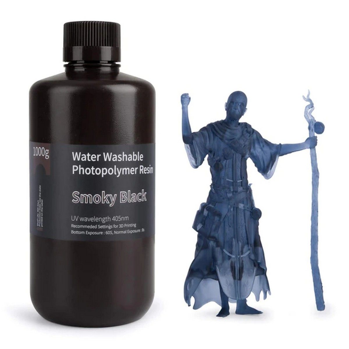 ELEGOO Water-Washable Resin 1kg, Smoky Black