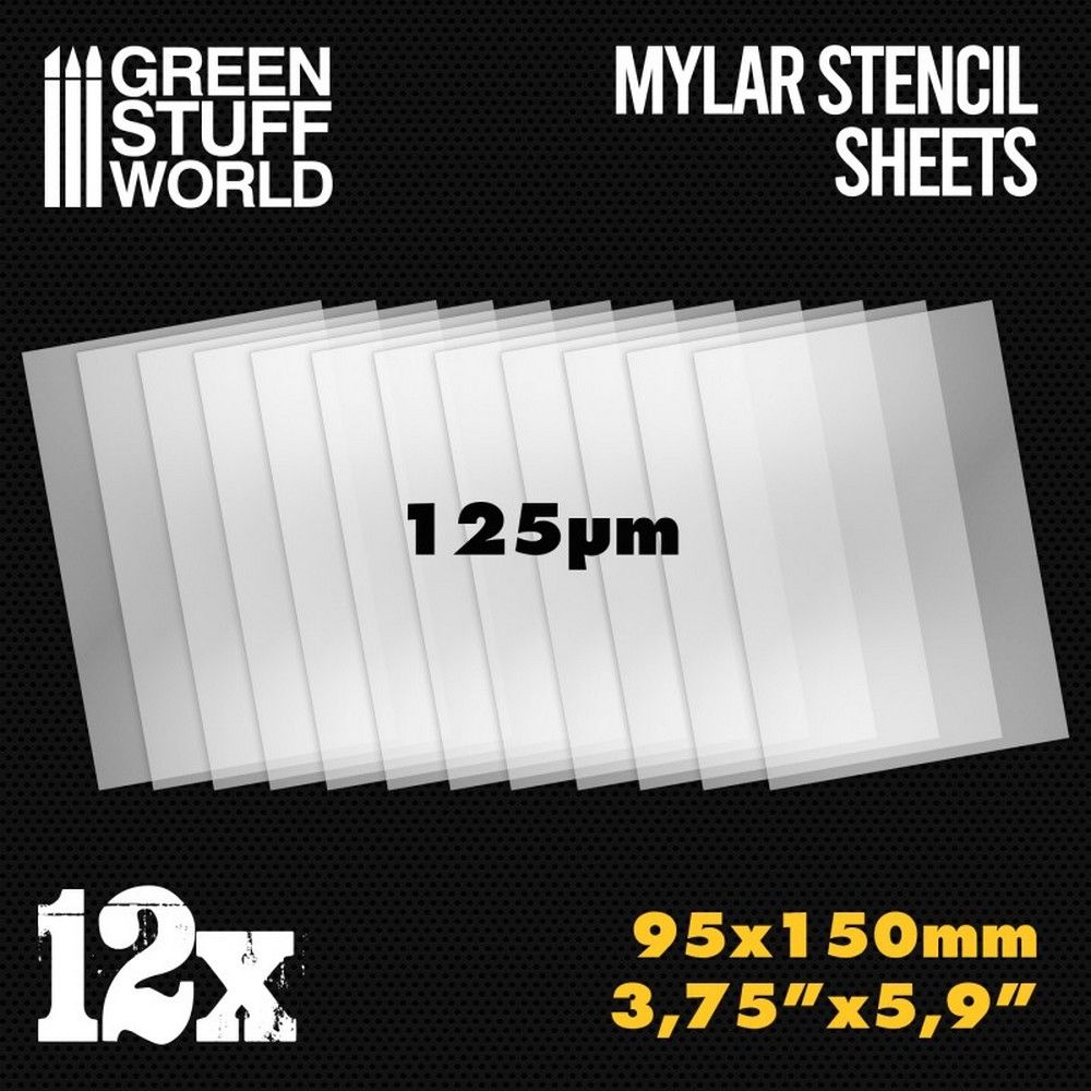 Green Stuff World Small Mylar Stencil Sheets x12