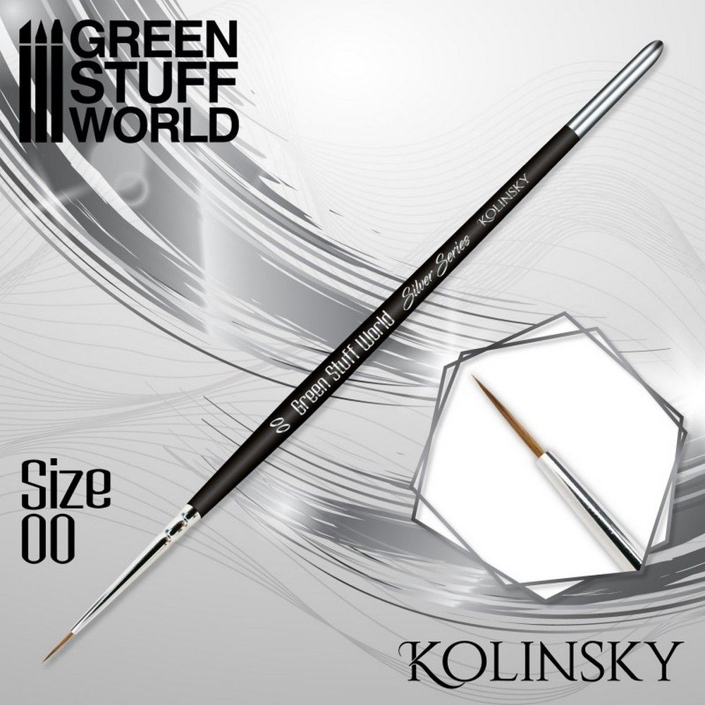 Green Stuff World Silver Series Kolinsky Brush - Size 00