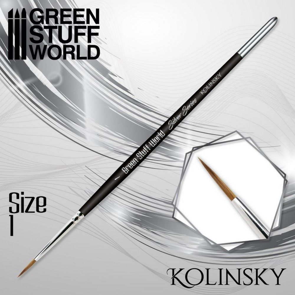 Green Stuff World Silver Series Kolinsky Brush - Size 1