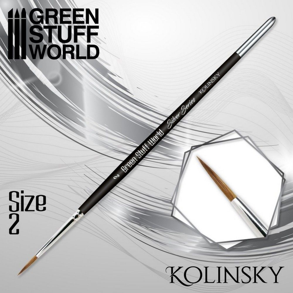 Green Stuff World Silver Series Kolinsky Brush - Size 2