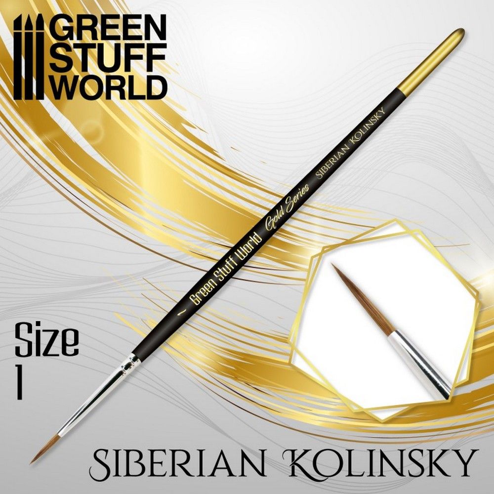 Green Stuff World Gold Series Siberian Kolinsky Brush - Size 1