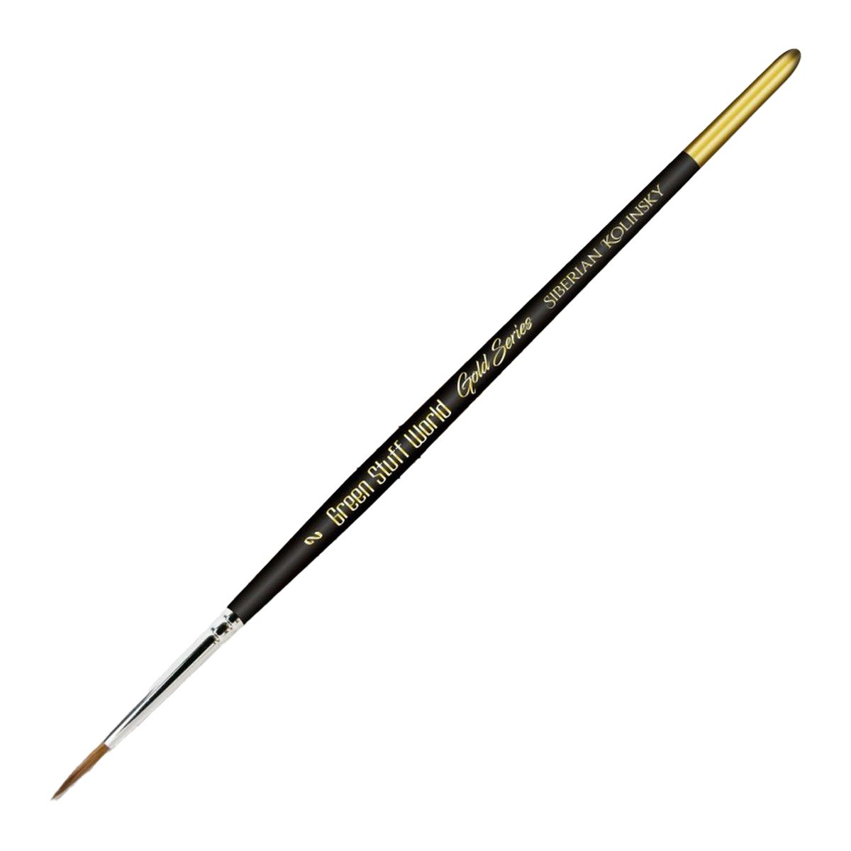 Green Stuff World Gold Series Siberian Kolinsky Brush - Size 2