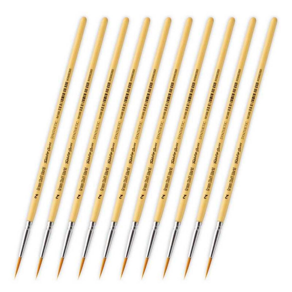 Green Stuff World Tabletop Series Synthetic Brush Set 2 (Pack of 10)