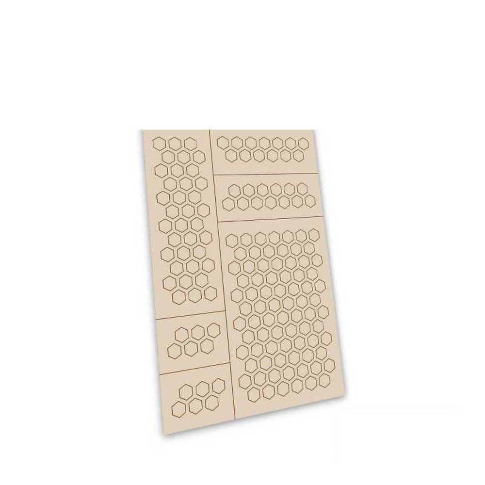 Green Stuff World Self-adhesive Stencils - Hexagons M - 7mm