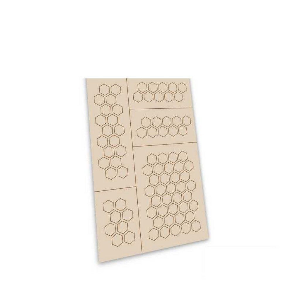 Green Stuff World Self-adhesive Stencils - Hexagons L - 9mm