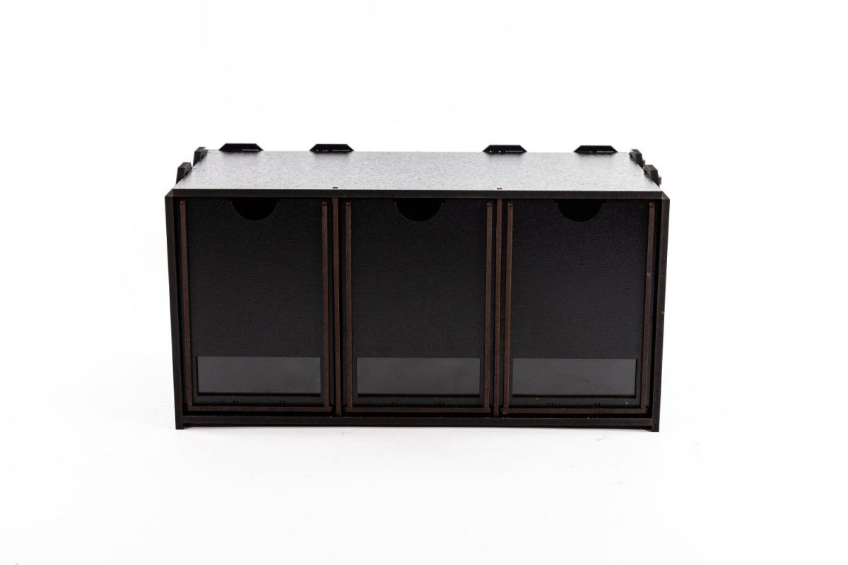 Kraken Black Rack Cabinet with Three High Drawers