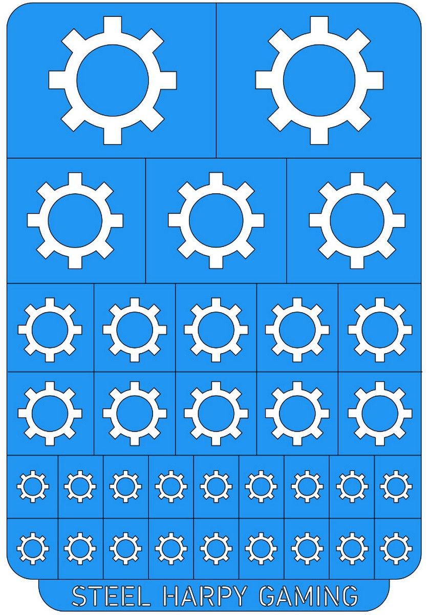Steel Harpy Gaming: Large Cogs - Vinyl Stencil Steel Harpy Gaming ...