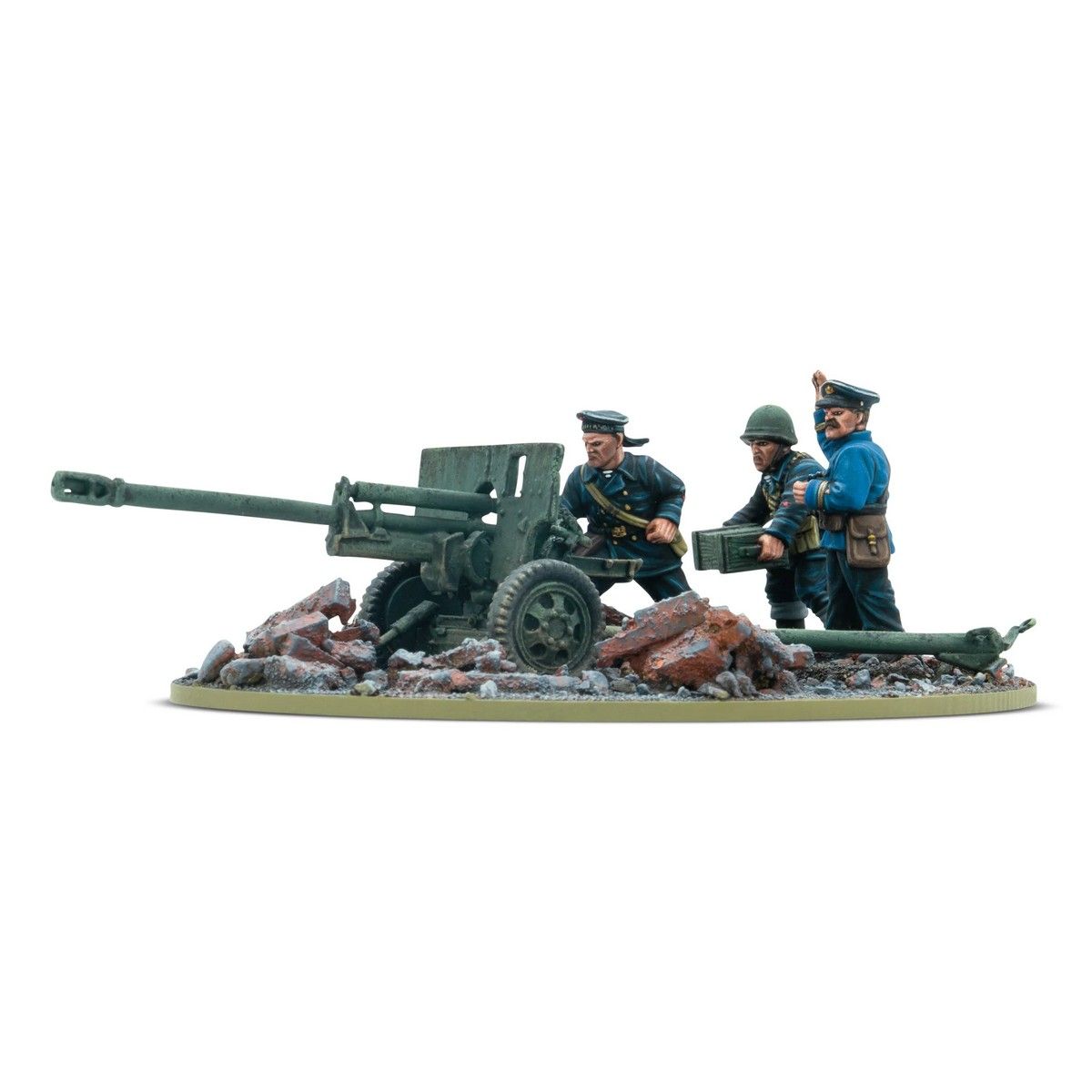 ZiS-3 Divisional Gun with Soviet Naval Brigade Crew