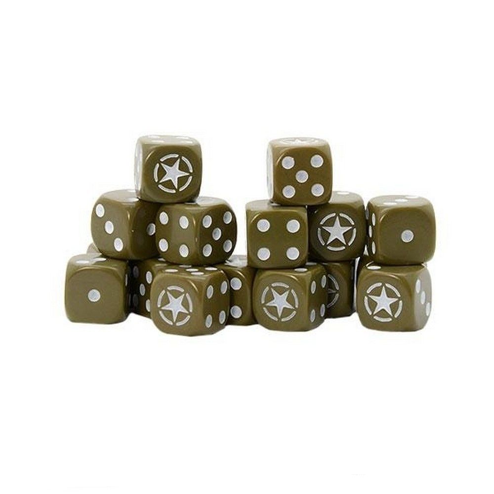 Warlord Games Bolt Action Würfel – Olive Drab (12 Stück) – Zubehör Für Historische 28-mm-Miniaturen – Ideal Für War-Gaming & Sammler – WGB-DICE-17