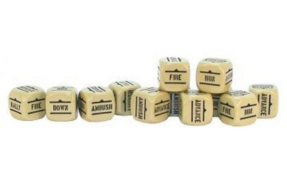 Dés Bolt Action – 12 Dés Gris, Marqués Ordres, Pour Jeu Warlord Games – Accessoire Stratégie Seconde Guerre Mondiale